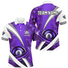 Load image into Gallery viewer, Customized Lightning Purple 8 Ball Pool Men Billiard Polo &amp; 1/4 Zip Shirts, Billiard Team Jerseys TDM2520
