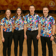 Load image into Gallery viewer, Funny Rooster Colorful Graffiti Style Custom Bowling Shirt For Women, Bowling Jersey Polo &amp; 1/4 Zip TDM6120