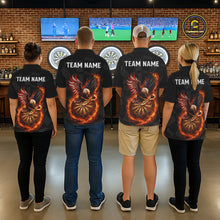 Load image into Gallery viewer, Personalized Fire Flame US Flag Eagle Darts Shirt For Men Custom Darts Jersey Team Polo &amp; 1/4 Zip TDM5760