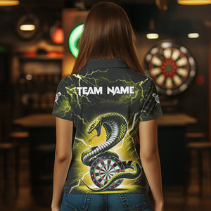 Thunder Lightning Custom Cobra Snake Yellow Women Dart Shirts Best Dart Jerseys Dart Team Shirts TDM3605