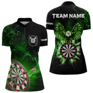 Custom Green Lightning Eagle Dart Shirt For Women, Dart Jersey Pocket Option TDM3763