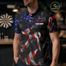 Load image into Gallery viewer, Custom Men's Dart Shirt With Pocket Option, US Flag Smoke Darts Team Jersey TDM4029