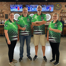 Load image into Gallery viewer, Green Lightning American Flag Eagle Dart Shirt With Pocket Option For Women TDM6552