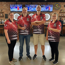 Load image into Gallery viewer, Red Lightning American Flag Eagle Dart Shirt With Pocket Option For Women TDM6553