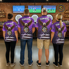 Load image into Gallery viewer, Purple Lightning American Flag Eagle Dart Shirt With Pocket Option For Women TDM6554
