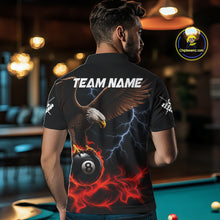 Load image into Gallery viewer, Red Flaming Eagle 8 Ball Pool Billiard Shirts For Men Custom Billiard Team Jersey Polo &amp; 1/4 Zip TDM6560