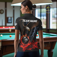 Load image into Gallery viewer, Red Flaming Eagle 8 Ball Pool Billiard Shirts For Women Custom Billiard Team Jersey Polo &amp; 1/4 Zip TDM6560