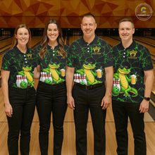 Load image into Gallery viewer, Black And Green Funny Alligator Bowling Shirt For Women Custom Lightning Bowling Team Jersey TDM6141
