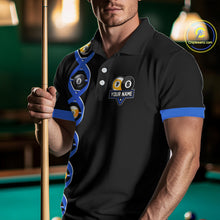 Load image into Gallery viewer, DNA Billiard 8 Ball &amp; 9 Ball Shirts For Men Custom Funny Pool Jerseys Team Polo &amp; 1/4 Zip |Blue TDM4391