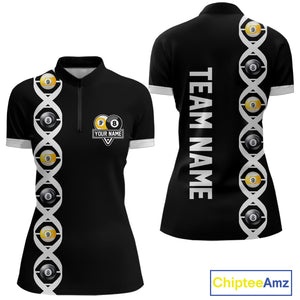 DNA Billiard 8 Ball & 9 Ball Shirts For Women Custom Funny Pool Jerseys Team Polo & 1/4 Zip |White TDM4392