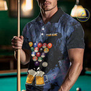 Pool And Beer That's Why I'm Here Billiard Shirt For Men Custom Funny Billiard Team Jersey TDM4831