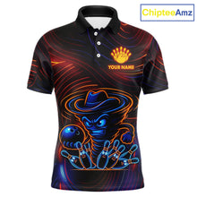 Load image into Gallery viewer, Funny Neon Tornado Pin Bowling Shirt For Men Custom Bowling Team Jersey Polo &amp; 1/4 Zip TDM6148