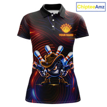 Load image into Gallery viewer, Funny Neon Bowling Jersey For Women Custom Bowling Shirt Polo &amp; Quarter Zip, Bowling Team Outfit TDM6149