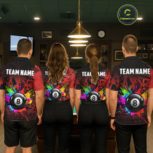 Load image into Gallery viewer, Colorful 8 Ball Pool Billiard Jersey For Women Custom Billiard Team Shirts Polo &amp; Quarter Zip | Red TDM6583