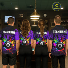 Load image into Gallery viewer, Colorful 8 Ball Pool Billiard Jersey For Women Custom Billiard Team Shirts Polo &amp; Quarter Zip | Purple TDM6584