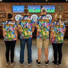Load image into Gallery viewer, Funny Alligator Colorful Graffiti Darts Shirt For Women Custom Darts Team Jersey Polo &amp; 1/4 Zip TDM6392