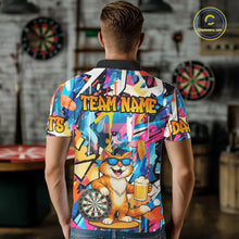 Load image into Gallery viewer, Funny Cat Colorful Graffiti Darts Shirt For Men Custom Darts Team Jersey Polo &amp; 1/4 Zip TDM6393
