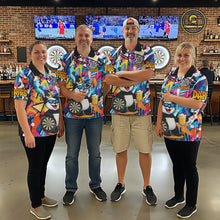 Load image into Gallery viewer, Funny Panda Colorful Graffiti Darts Shirt For Women Custom Darts Team Jersey Polo &amp; 1/4 Zip TDM6394