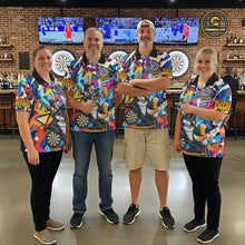 Load image into Gallery viewer, Funny Wolf Colorful Graffiti Darts Shirt For Men Custom Darts Team Jersey Polo &amp; 1/4 Zip TDM6398