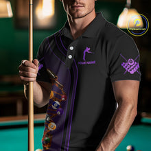 Load image into Gallery viewer, Funny DNA Wine Billiard Shirt For Men Custom Pool Team Shirts, Billiard Jersey Polo &amp; Zip |Purple TDM5284