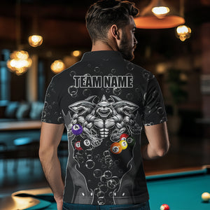 Personalized Funny Sharks 3D Pool Balls Billiard Shirts For Men Custom 8 & 9 Ball Billiard Jerseys TDM3628