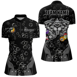 Personalized Funny Sharks 3D Pool Balls Billiard Shirts For Women Custom 8 & 9 Ball Billiard Jerseys TDM3628