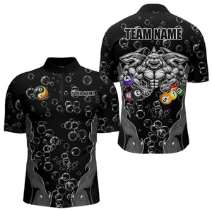 Personalized Funny Sharks 3D Pool Balls Billiard Shirts For Men Custom 8 & 9 Ball Billiard Jerseys TDM3628