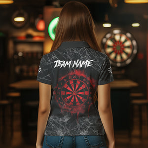 Black And Red Smoke Grim Reaper Funny Dart Shirts For Women Custom Dart Jerseys, Darts Clothing  TDM3785