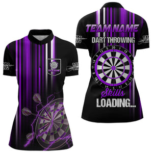 Purple Throwing Skills Loading Custom Dart Shirt For Women With Pocket Option TDM3788