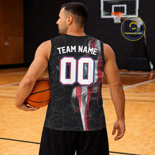 Load image into Gallery viewer, American Flag Smoke Basketball Shirt Custom Name &amp; Number Patriotic Basketball Team Jersey TDM5801