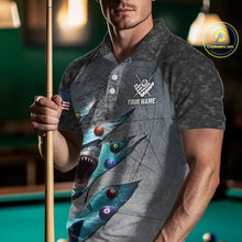 Load image into Gallery viewer, Personalized Funny Shark Billiard Shirt For Women, 8 Ball Pool Team Jersey Polo &amp; 1/4 Zip Shirt TDM6202
