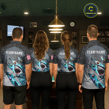 Load image into Gallery viewer, Personalized Funny Shark Billiard Shirt For Women, 8 Ball Pool Team Jersey Polo &amp; 1/4 Zip Shirt TDM6202