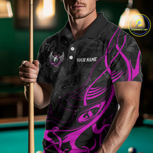 Load image into Gallery viewer, Personalized Black And Purple 8 Ball Wings Billiard Shirt For Men Custom Tribal Pool Team Jersey TDM4685