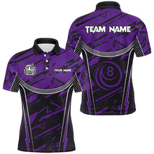 Load image into Gallery viewer, Personalized Purple Grunge Billiard Shirts For Men Custom Billiards Ball 8 Jerseys Team Shirts TDM1929