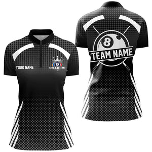 Personalized Billiard Tournament Pool Shirts For Women, Best 8 Ball Billiard Team Jerseys |Black TDM2130