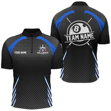 Load image into Gallery viewer, Personalized Billiard Tournament Pool Shirts For Men, Best Custom 8 Ball Billiard Team Jersey |Blue TDM2132