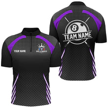 Load image into Gallery viewer, Personalized Billiard Tournament Pool Shirts For Men, Best 8 Ball Billiard Team Jerseys |Purple TDM2133