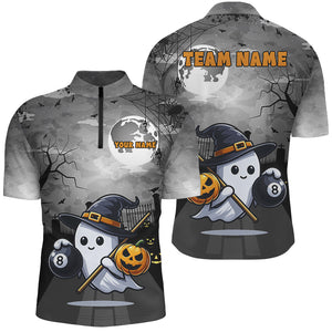 Funny Ghostly Halloween Billiard Shirts For Men Custom Halloween Gift For Pool Lover TDM2629