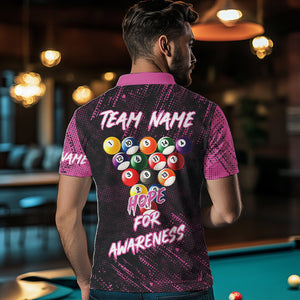 Shoot For Change Breast Cancer Awareness Billiard Shirt For Men Custom Pink Ribbon Billiard Jersey TDM4468