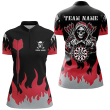 Load image into Gallery viewer, Personalized Dart Arrow And Flame Pattern Custom Women Dart Shirts, Grim Reaper  Dart Jerseys TDM2884