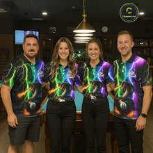 Load image into Gallery viewer, Colorful Lightning Cobra Snake 8 Ball Billiard Shirt For Men Custom Pool Team Jersey Polo, 1/4 Zip TDM5986