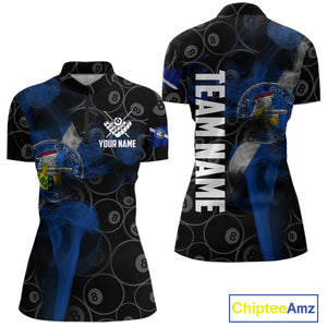 Personalized Las Vegas Flag Smoke Billiard Shirt For Women Custom 8 Ball Pool Team Jerseys TDM4287