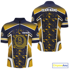 Load image into Gallery viewer, Personalized Name Yellow 9 Ball Pool Abstract Billiard Shirts For Men Team League Billiard Jerseys TDM2147