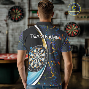 Funny Floral Marbling Pattern Custom Darts Shirt For Men, Team Polo & Quarter Zip Darts Jersey TDM4916