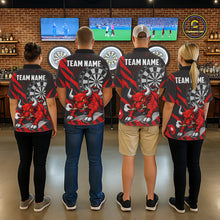 Load image into Gallery viewer, Black And Red Funny Bull Darts Shirt For Women Custom Darts Team Jersey Polo &amp; Quarter Zip Shirt TDM6237