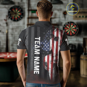 Personalized American Flag Patriotic Darts Shirt For Men Custom Darts Jersey Team Polo & 1/4 Zip TDM4922