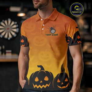 Personalized Orange Funny Spider Darts Shirt For Men Custom Halloween Darts Team Jersey, Dart Gift TDM4923
