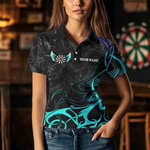 Turquoise Arrow Wings Custom Dart Shirt For Women, Dart Jerseys Pocket Option TDM3668