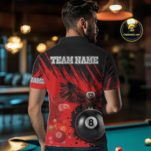 Load image into Gallery viewer, Personalized Eagle 8 Ball Pool Billiard Shirt For Men, Billiard Jerseys Team Polo &amp; 1/4 Zip|Red TDM3826