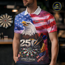 Load image into Gallery viewer, 250 Years Of Freedom Eagle Darts Shirt For Men Custom Patriotic American Flag Darts Team Jersey TDM6017
